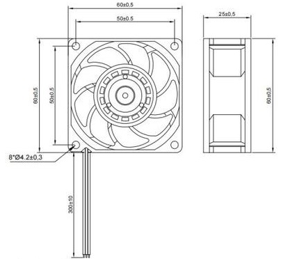MFD6025D Dimensions